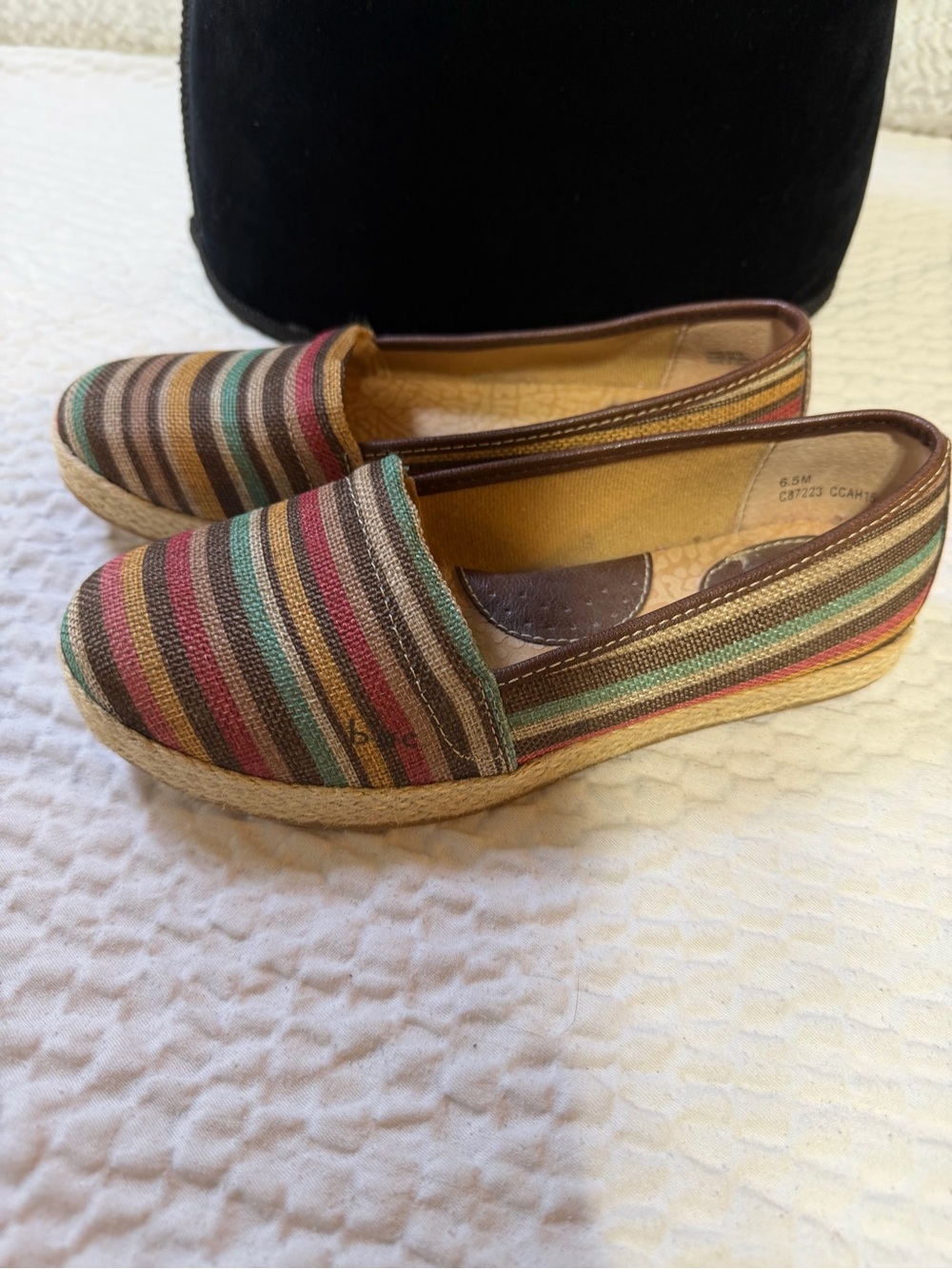 b.o.c. Multicolor Striped Espadrille Slip-On Flats